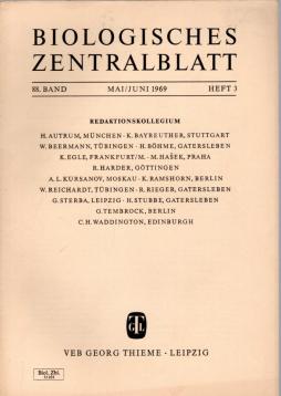 Biologisches Zentralblatt, 88. Band (1969), Heft 3