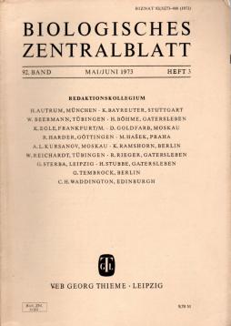 Biologisches Zentralblatt, 92. Band (1973), Heft 3