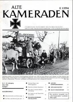 Alte Kameraden. Unabhängige Zeitschrift Deutscher Soldaten. 43. Jhg., Nr. 3, März 1995