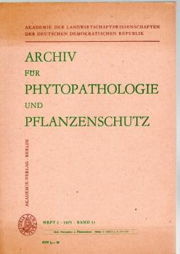 Archiv für Phytopathologie und Pflanzenschutz. Band 11, Heft 2 (1975)