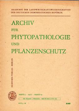 Archiv für Phytopathologie und Pflanzenschutz. Band 13, Heft 2 (1977)