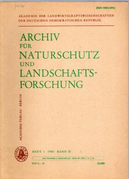 Archiv für Naturschutz und Landschaftsforschung, Band 20, Heft 1(1980)