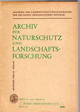 Archiv für Naturschutz und Landschaftsforschung, Band 16, Heft 3/4(1976)