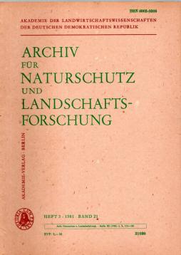 Archiv für Naturschutz und Landschaftsforschung, Band 21, Heft 3(1981)