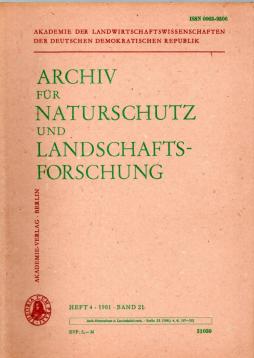 Archiv für Naturschutz und Landschaftsforschung, Band 21, Heft 4(1981)
