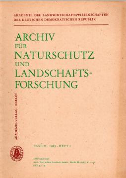 Archiv für Naturschutz und Landschaftsforschung, Band 25, Heft 1(1985)