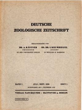 Deutsche Zoologische Zeitschrift. Band 1, Heft 1, Juli/Sept. 1950