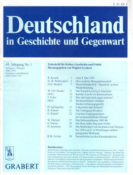 Deutschland in Geschichte und Gegenwart. Zeitschrift für Kultur, Geschichte und Politik, 43. Jahrgang Nr. 1
