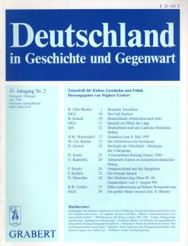 Deutschland in Geschichte und Gegenwart. Zeitschrift für Kultur, Geschichte und Politik 43. Jahrgang Nr. 2