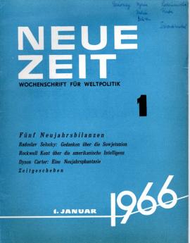 Neue Zeit : Wochenschrift für Weltpolitik Jahrgang 1966