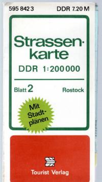 Strassenkarte DDR 1:200.000  Blatt 2: Rostock