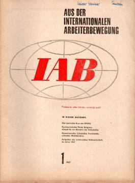 Aus der internationalen Arbeiterbewegung. Jg. 1967 Aus der internationalen Arbeiterbewegung. Jg. 1967