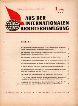 Aus der internationalen Arbeiterbewegung. Jg. 1964