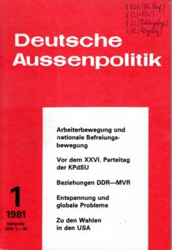 Deutsche Aussenpolitik . 27. Jhg. 1981 , Heft 1-12