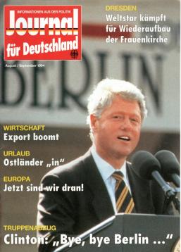 Journal für Deutschland Informationen aus der Politik - Magazin des Presse- und Informationsamtes der Bundesregierung August/September 1994