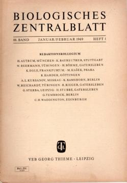 Biologisches Zentralblatt, 88. Band (1969), Heft 1