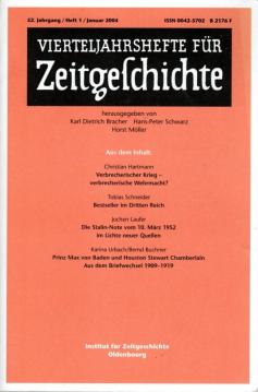 Vierteljahreshefte für Zeitgeschichte. 52.Jahrgang 2004, komplett in 4 Heften.