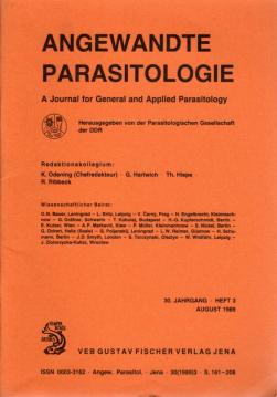 Angewandte Parasitologie : A Journal für General and Applied Parasitology, 30. Jg. Heft 3 August 1989