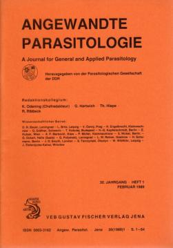 Angewandte Parasitologie : A Journal für General and Applied Parasitology, 30. Jg. Heft 1 Febr. 1989