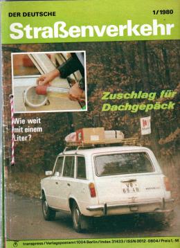 Der Deutsche Straßenverkehr, 28. Jahrgang, 1980 Der Deutsche Straßenverkehr, 28. Jahrgang, 1980