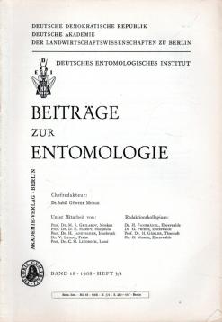 Beiträge zur Entomologie. Band 18, 1968 Heft 3/4