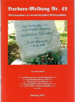 Barbara-Meldung Nr. 42: Mitteilungsblatt zur brandenburgischen Militärgeschichte