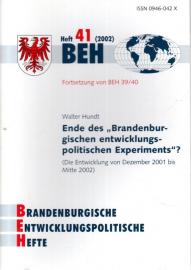 BEH Brandenburgische Entwicklungspolitische Hefte - Heft 41 (2002)