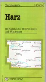 Harz: Touristenkarte mit Angaben für Motortouristik und Wintersport