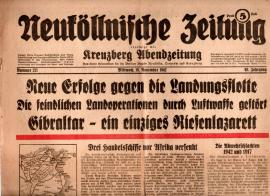 Neuköllnische Zeitung vereinigt mit Kreuzberg Abendzeitung. 68.Jhg, Nr. 271 vom 18. Nov. 1942