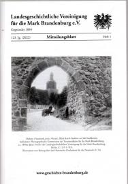 Mitteilungsblatt der Landesgeschichtlichen Vereinigung für die Mark Brandenburg e. V. 123. Jahrgang, Nr. 1(2022)