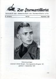 Der Sturmartillerist. Zeitschrift der Gemeinschaft der Sturmartillerie e.V. 34. Jahrgang, Heft 82, September 1983