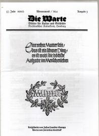 Die Warte : Blätter für Kultur und Geschichte. 37. Jhg. MMX, Ausgabe 5 Wonnemond/Mai