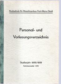 Personal- und Vorlesungsverzeichnis Studienjahr 1958/1959 Herbstsemester 1958