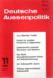 Deutsche Aussenpolitik . 25. Jhg. 1980 , Heft 11