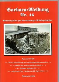 Barbara-Meldung Nr. 46: Mitteilungsblatt zur brandenburger Militärgeschichte