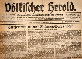 Völkischer Herold - Wochenblatt für vaterländische Politik und Wirtschaft. 4. Jg., 35 Folge, 2. Sept. 1927