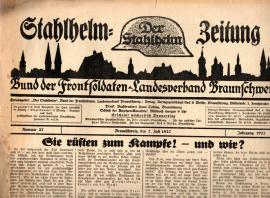 Stahlhelm-Zeitung. Bund der Frontsoldaten - Landesverband Braunschweig. Jhg. 1927, Nr. 27 vom 7. Juli 