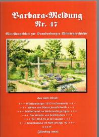 Barbara-Meldung Nr. 47: Mitteilungsblatt zur brandenburger Militärgeschichte