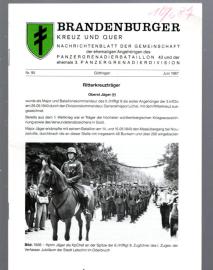 Brandenburger Kreuz und Quer. Nachrichtenblatt der Gemeinschaft der ehemaligen Angehörigen PzGrenBtl 43 und der ehemals 3. PzGrenDiv Nr. 95 (Juni 1987)