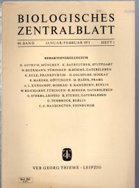 Biologisches Zentralblatt, 90. Band (1971), Heft 1, Jan.-Febr.
