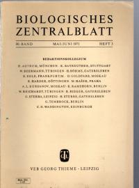 Biologisches Zentralblatt, 90. Band (1971), Heft 3, Mai - Juni 