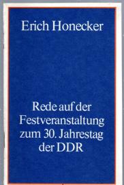 Rede auf der Festveranstaltung zum 30. Jahrestag der DDR.