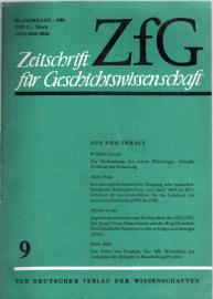ZfG Zeitschrift für Geschichtswissenschaft , 33. Jg, Heft 9 (1985)
