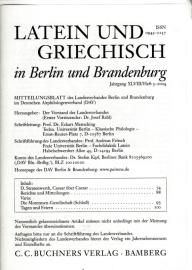 Latein und Griechisch in Berlin und Brandenburg, Mitteilungsblatt XLVIII. Jg. Heft 3 (2004)