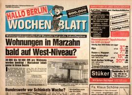 Hallo Berlin : Wochenblatt Ausgabe Marzahn/Hohenschönhausen  Nr. 2 vom 18.4.1991