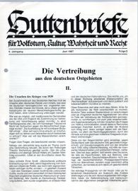 Huttenbriefe für Volkstum, Kultur, Wahrheit und Recht. 5. Jahrgang, Folge 3 Juni 1987