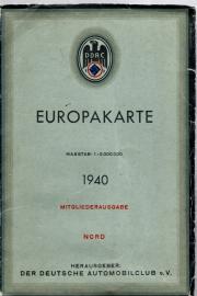 Europakarte 1 : 5.000.000 (1940) Mitgliederausgabe Süd/Nord 