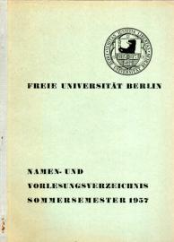 Namen- und Vorlesungsverzeichnis Sommersemester 1957