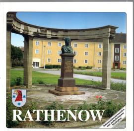 Rathenow. Informationsbroschüre mit mehrfarbigem Stadtplan 