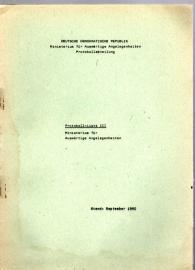 Protokoll-Liste III: Ministerium für Auswärtige Angelegenheiten. Stand: September 1980